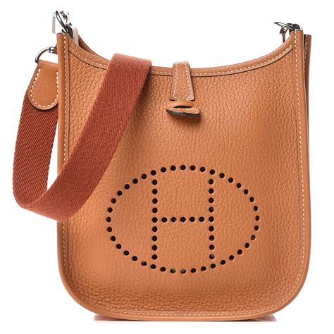 hermes taurillon clemence amazone evelyne tpm etain cuivre|Hermes evelyne price.